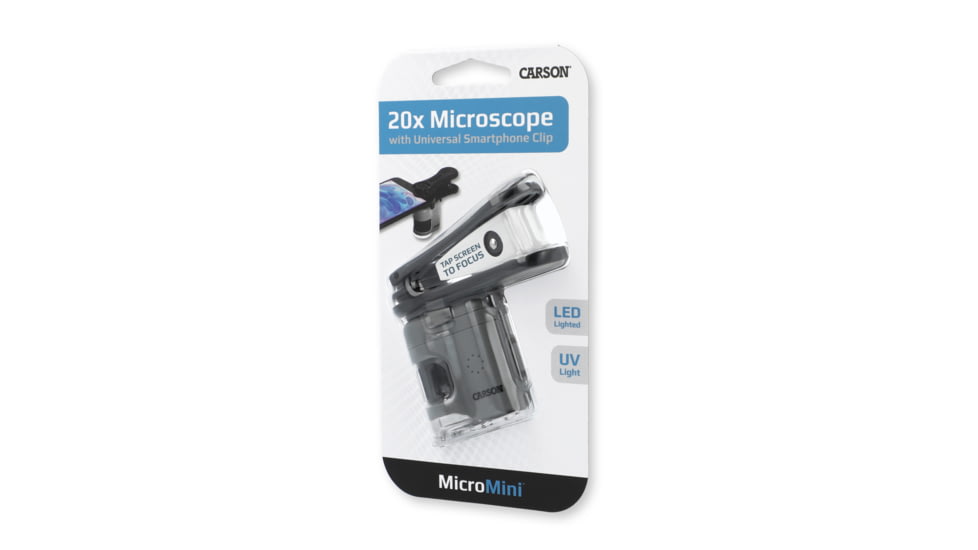 Carson MicroMini HookUpz 20X Microscope, Black/Grey, MM-380
