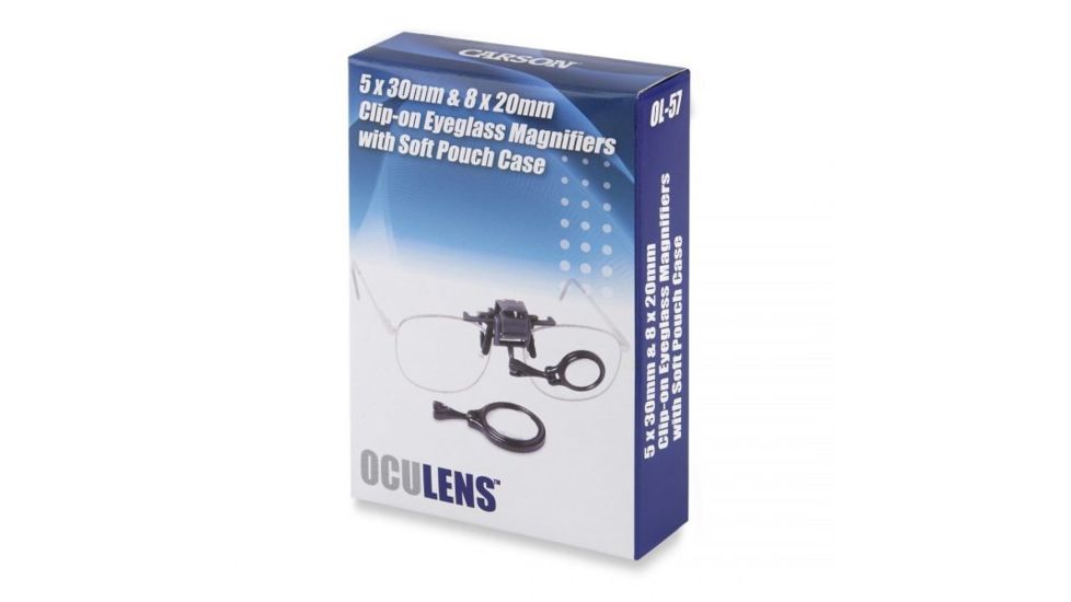 Carson OcuLens 5x / 7x Clip-on Adjustable Eyeglass Magnifier Loupe Set OL-57