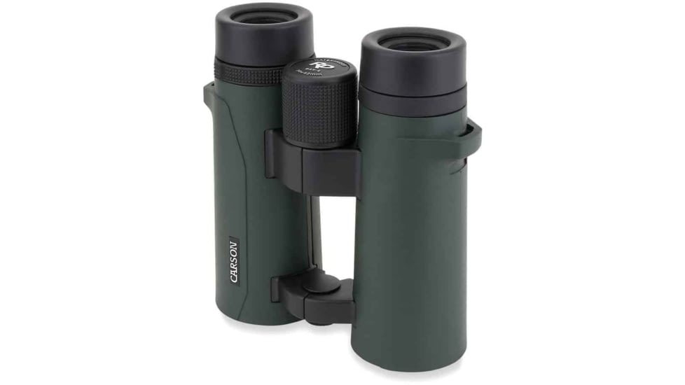 Carson Open Bridge 10x42mm Roof Prism Binoculars, Matte, Green, RD-042