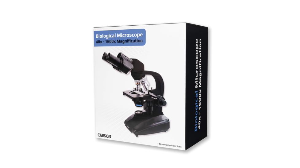 Carson Optical Advanced 40x-1600x LED Lit Binocular Compound Microscope, Black, 8.5 in x 6.9 in x 14.1 in, MS-170