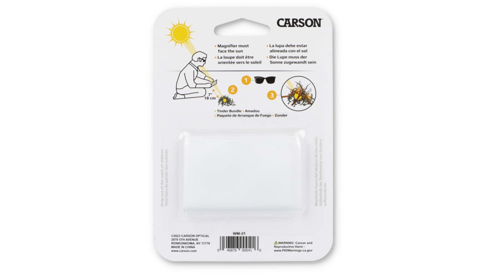 Carson Optical WM-21 Credit Card Sized Magnifier with Spot Lens, Clear, 2.1 in x 0.1 in x 3.4 in, WM-21