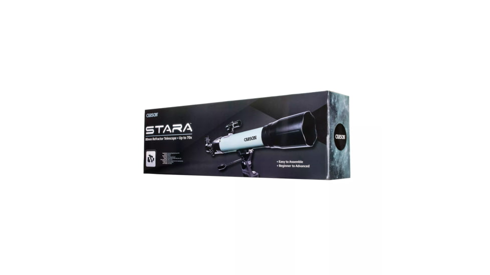 Carson Stara 35-70x 80mm Refractor Telescope, Gray, SR-200