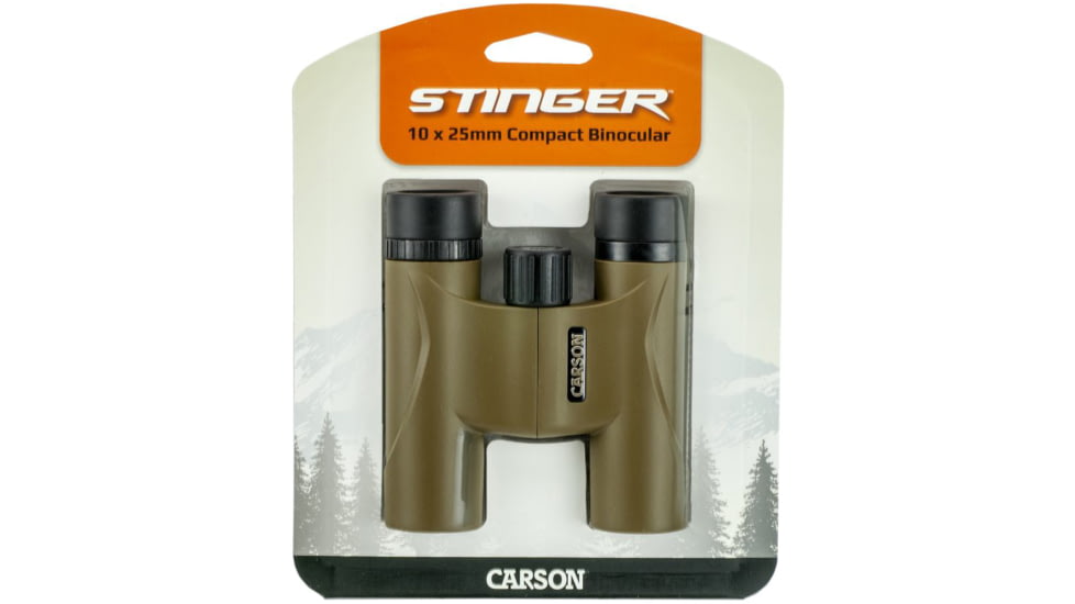 Carson Stinger 10x25 Compact Binocular, Brass, HW-025