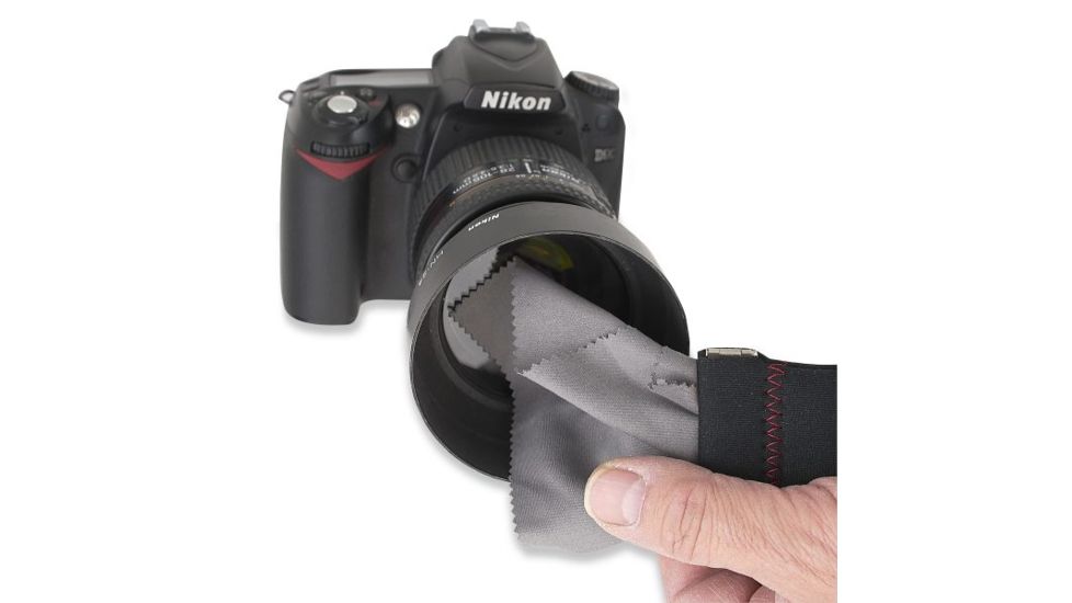 Carson Stuff-It XL Microfiber Lens Cloth, Black/Gray, 8in x 8in Sn-75