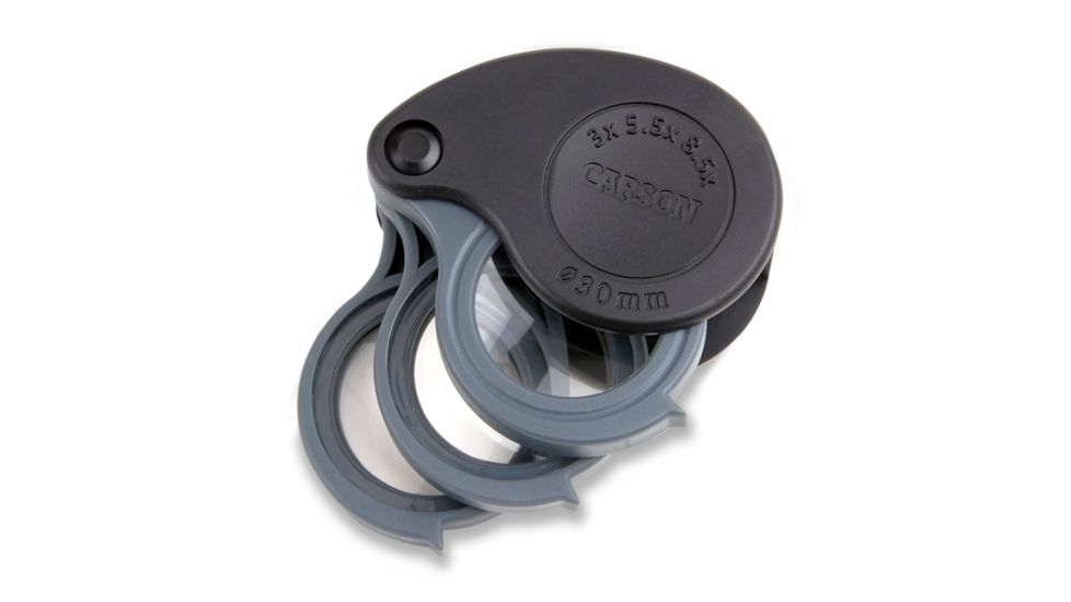 Carson TriView 3x / 5.5x / 8.5x Folding Loupe Magnifier