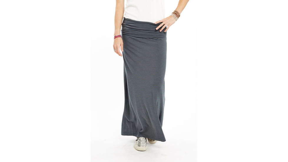 Carve Designs Abbie Maxi Skirt - Womens-Evergreen Paris Strip-Large