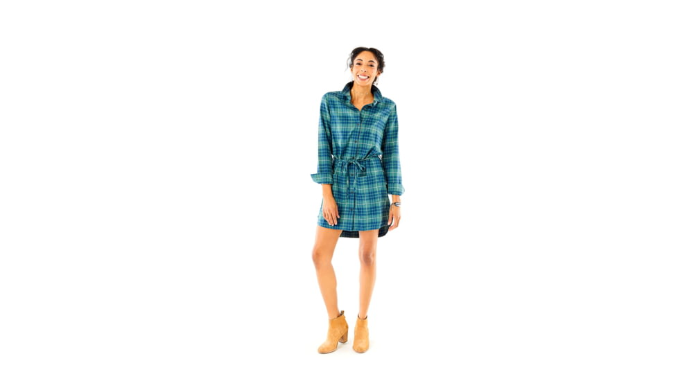 Carve Designs Creston Flannel Dress - Womens, Juniper Plaid, Large, DCHF18-324-LG