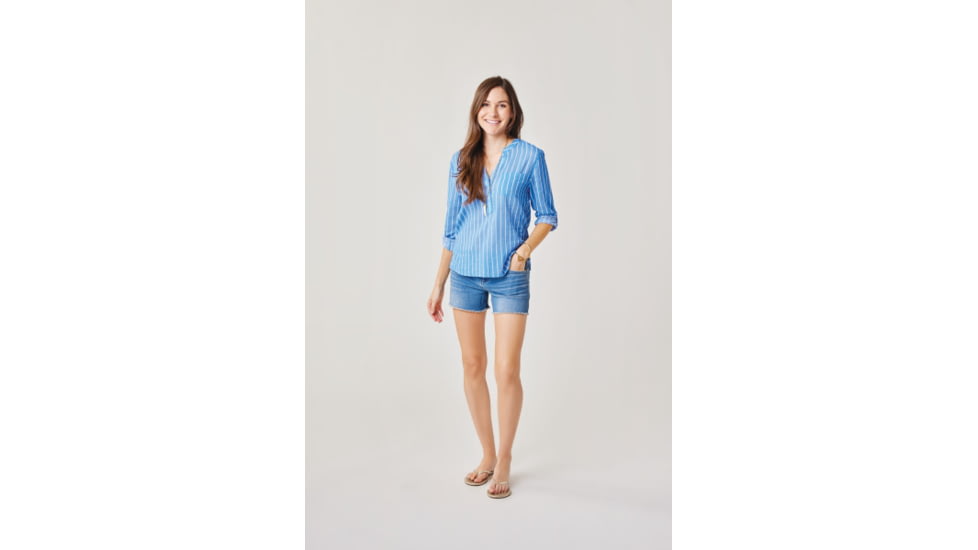 Carve Designs Dylan Gauze Shirt -Womens, Bluebay Stripe, Small, TWDG26-545-SM