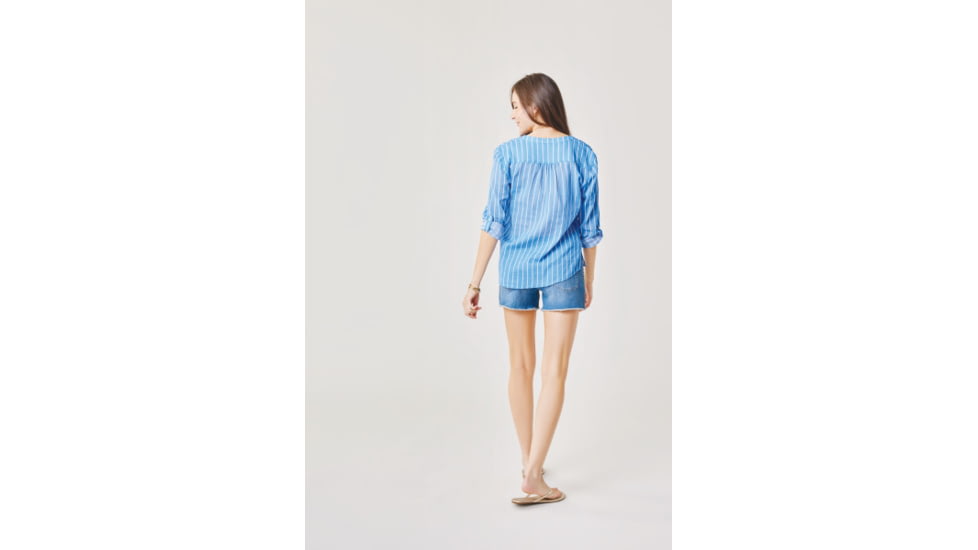 Carve Designs Dylan Gauze Shirt -Womens, Bluebay Stripe, Small, TWDG26-545-SM