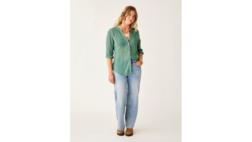 Carve Designs Dylan Gauze Tunic - Womens, Forest Multistripe, Extra Small, TWTC52-339-XS