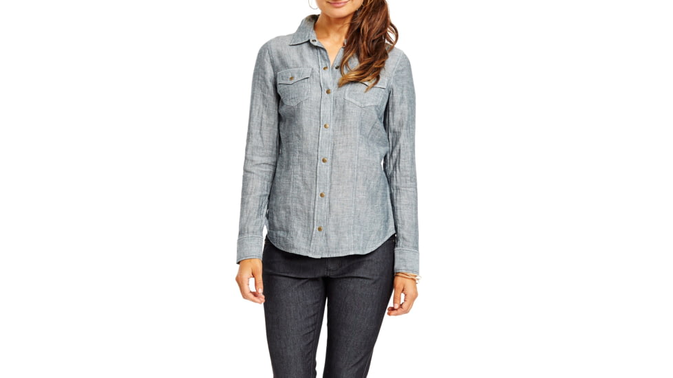 Carve Designs Inverness Shirt - Womens -Deep Sea Chambray-Large