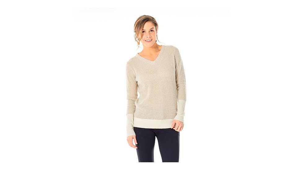Carve Designs Maxwell V-Neck Sweater - Women's-Camel/Sherpa-Large, SWBT92-795-LG