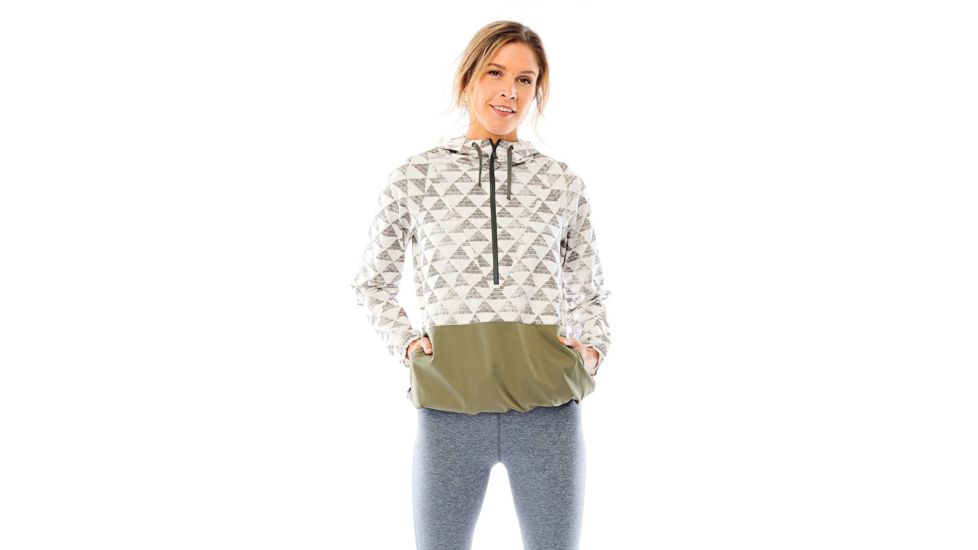 Carve Designs Neve Anorak Jacket, Womens, Olive Triangles with Olive, XS, SWAN88-361-XS