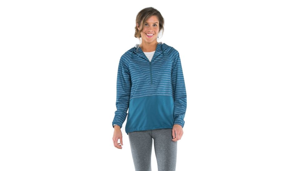 Carve Designs Neve Anorak Jacket, Womens, Water Stripe with Indigo, XS, SWAN88-977-XS