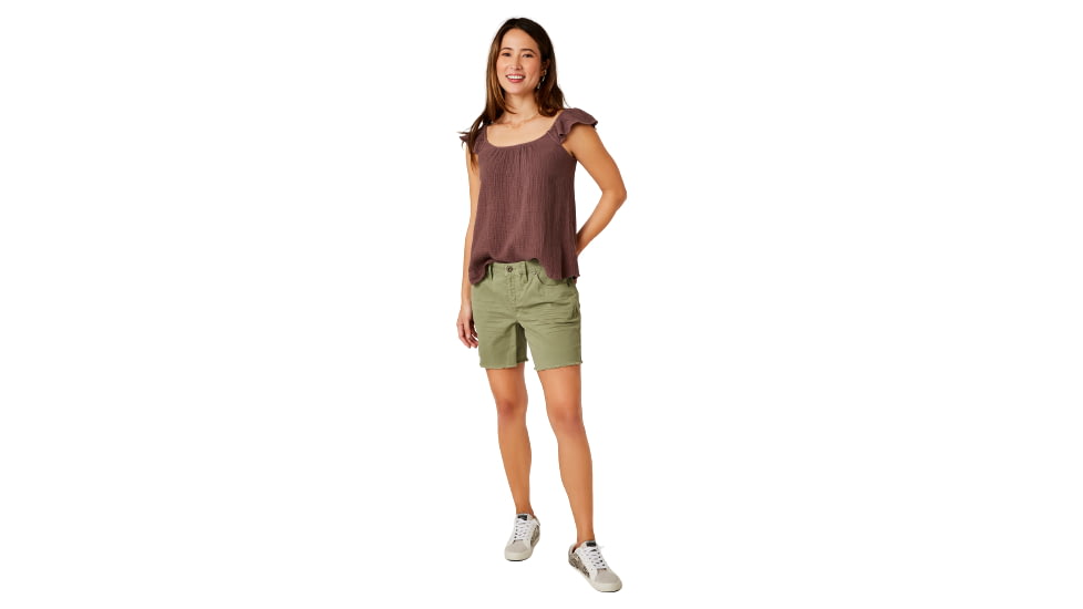 Carve Designs Oahu 6in Twill Short - Womens, Olive, 4, SHOH06-350-04