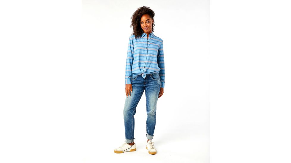 Carve Designs Perry Button Down - Womens, Lake Stripe, Small, TWRC55-908-SM