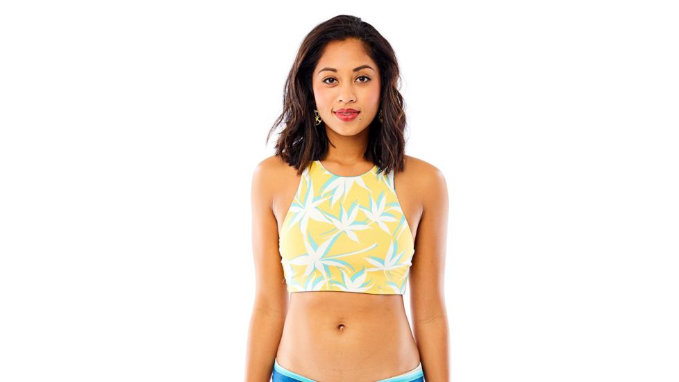 Carve Designs Sanitas Reversible Top, Playa Stripe / Gold Palms, LG, BTGA35-407-LG