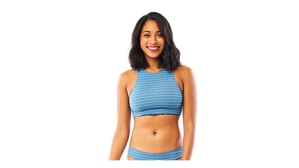 Carve Designs Sanitas Reversible Top, Water Stripe / Indigo Paisley, LG, BTGA35-977-LG