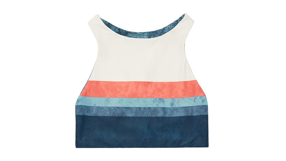 Carve Designs Sanitas Reversible Tops -Womens, Strata Stripe/Fern Grove, Large, BTGA35-921-LG