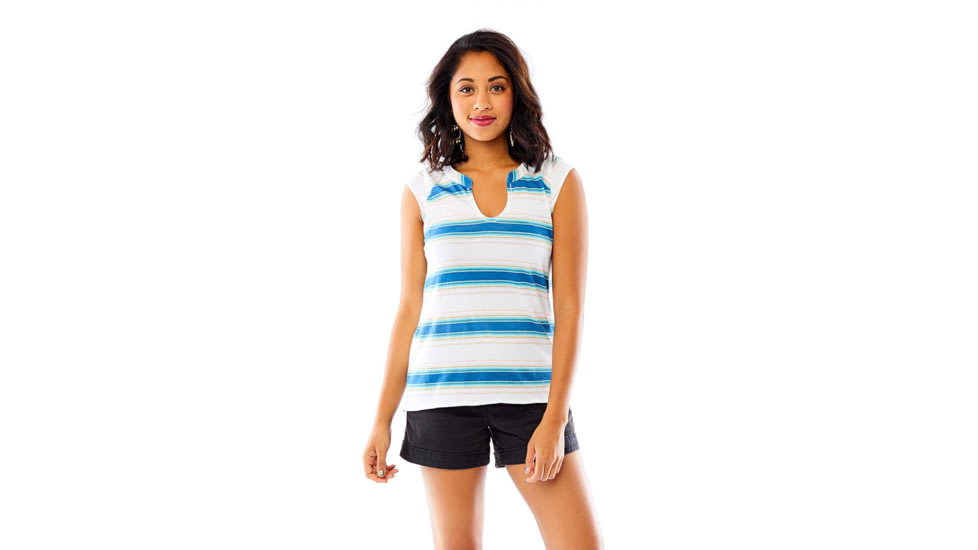 Carve Designs Serpico Henley Top, Womens, Playa Stripe, XS, TTAL72-407-XS