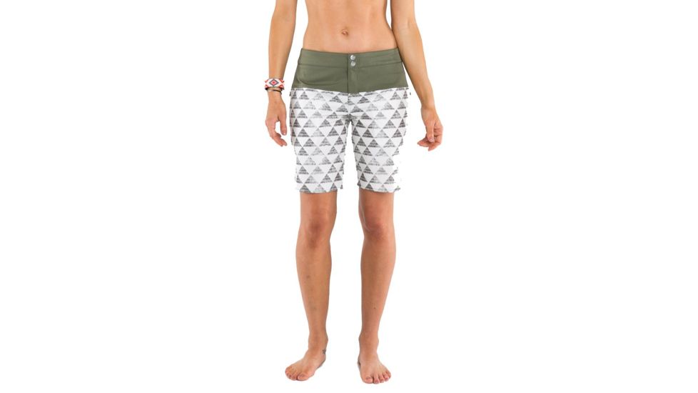 Carve Designs Shaka Short, Womens, Olive Triangles with Olive, 04, SHBP18-361-04