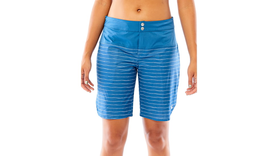 Carve Designs Shaka Short, Womens, Water Stripe with Indigo, 02, SHBP18-977-02