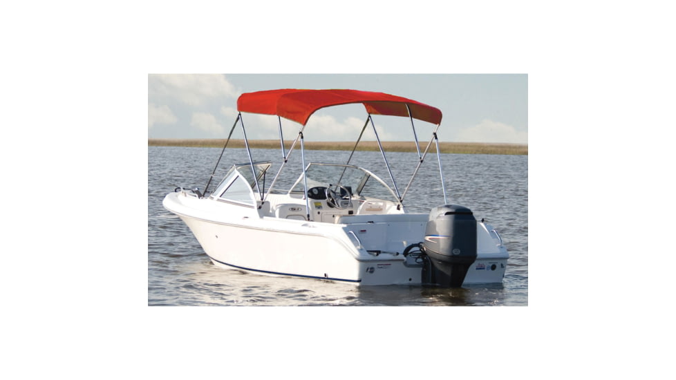 Carver Fully Assembled 3-Bow Round Tube Sunbrella Bimini Complete Top Kit 73 - 78 Widths, Red, A5475TB-7