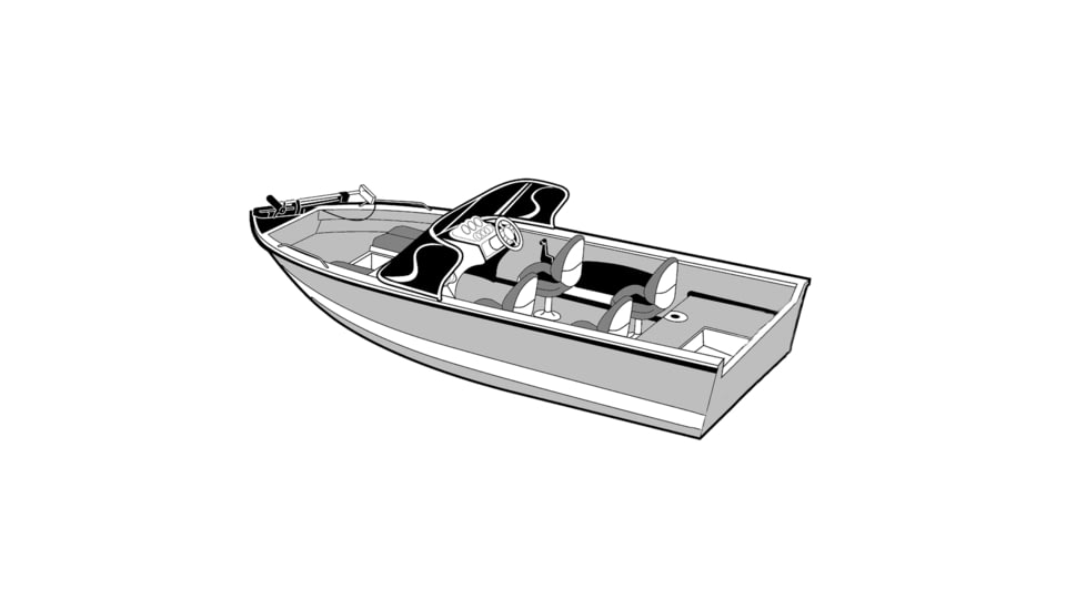Carver Styled To Fit Cover For Outboard Aluminum V Hull Boat With Walk Thru Windshield, 18ft6in Length x 100in Width, 72318P-10