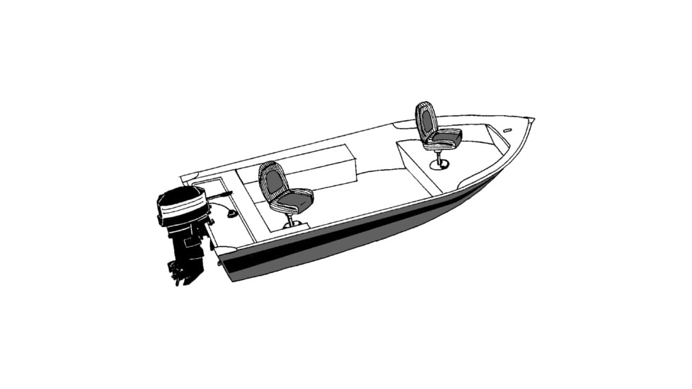 Carver Styled To Fit Narrow V Hull Outboard Fishing Boat Cover, 12ft6in Length x 60in Width, 70122P-10