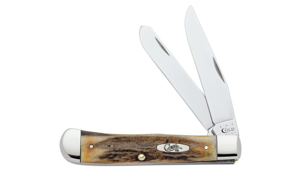 Case 5254 SS Genuine Stag Trapper, Clip and Spey Blades 00175