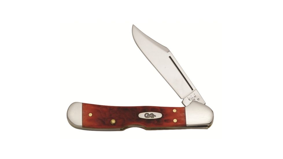 Case 61749L CV Dark Red Bone Mini Copperlock Folding Knife,3.325in closed 06996