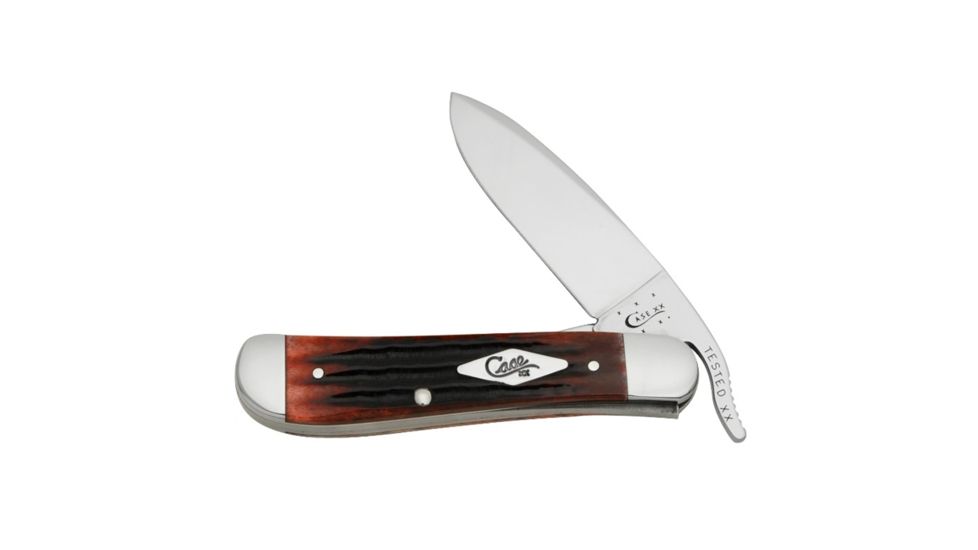 Case 61953 1/2L-2 SS Crimson Bone Folding Knife Drop Point Russlock,4.25in closed 51416