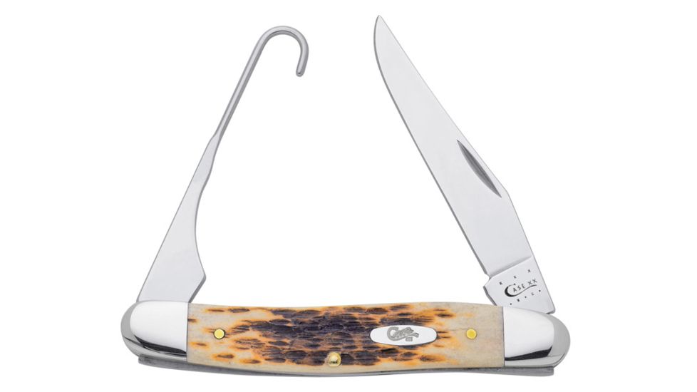 Case 6247H SS Amber SS Bird Hunter, Clip Blade and Bird Hook 00053