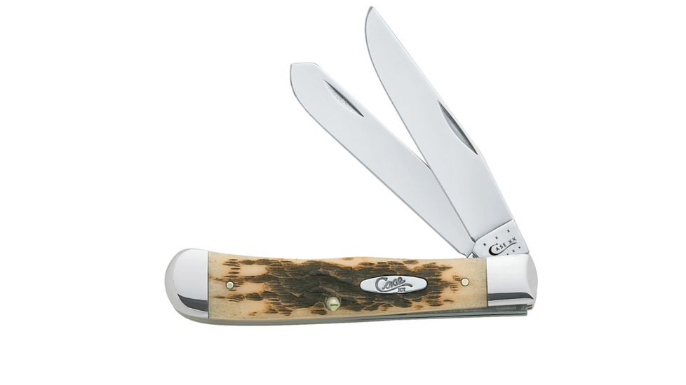Case 6254 CV Amber Bone Trapper, Clip and Spey Blades 00163