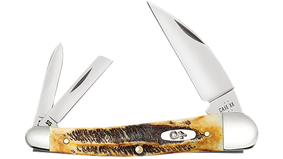 Case Seahorse Whittler Folding Knife, 2.33/1.45/1.49in, Tru-Sharp Surgical Steel, Wharncliffe/Pen/Coping Blades, Bonestag Handle, 65347