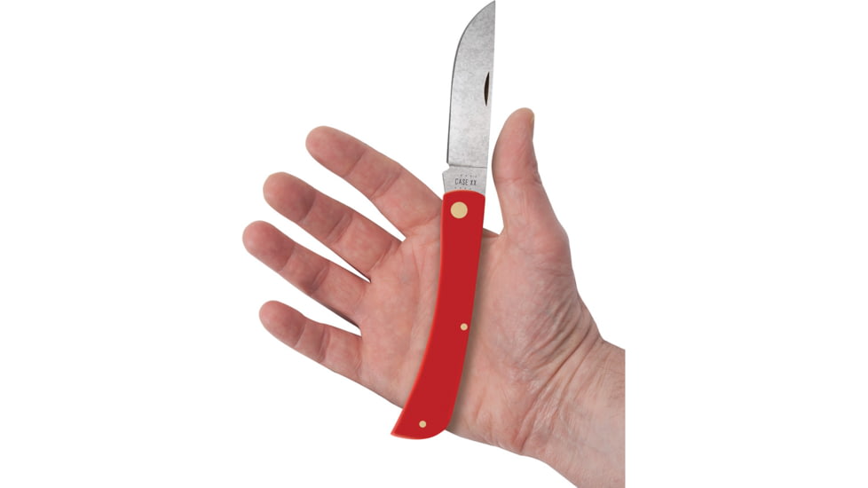 Case American Workman Sod Buster Folding Knife, 4.63in Closed, Carbon Steel, Stonewash Skinner Blade, Red Smooth Synthetic Handle, 73933