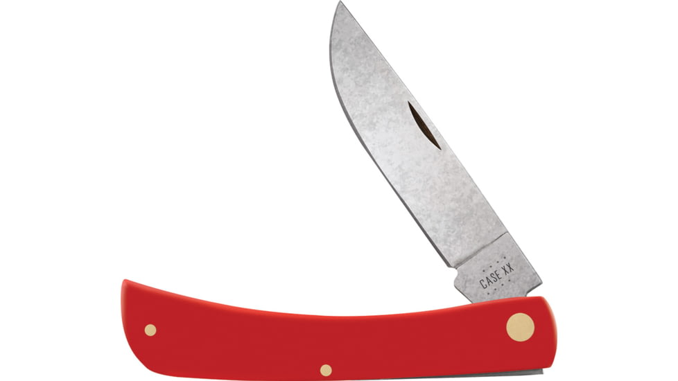 Case American Workman Sod Buster Folding Knife, 4.63in Closed, 3.7in, Carbon Steel, Stonewash Skinner Blade, Red Smooth Synthetic Handle, 73933
