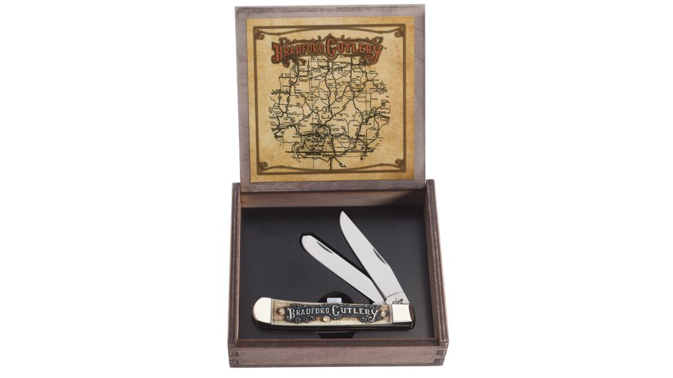 Case Bradford Cutlery Gift Set - Trapper Blade in Wooden Box, 6254 SS, 16006