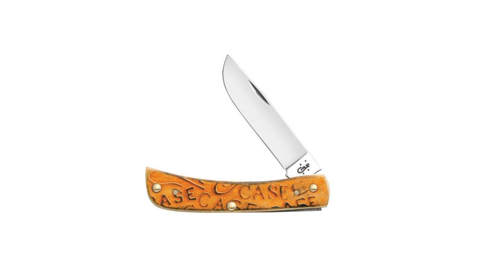 Case Carved Persimmon Orange Bone Sod Buster Jr 6137 SS 22083