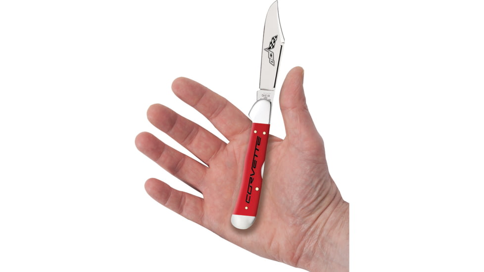 Case Chevrolet CopperLock Folding Knife, 4.25in Closed, Mirror Locking Clip Blade, Red Smooth Synthetic Handle, 33712