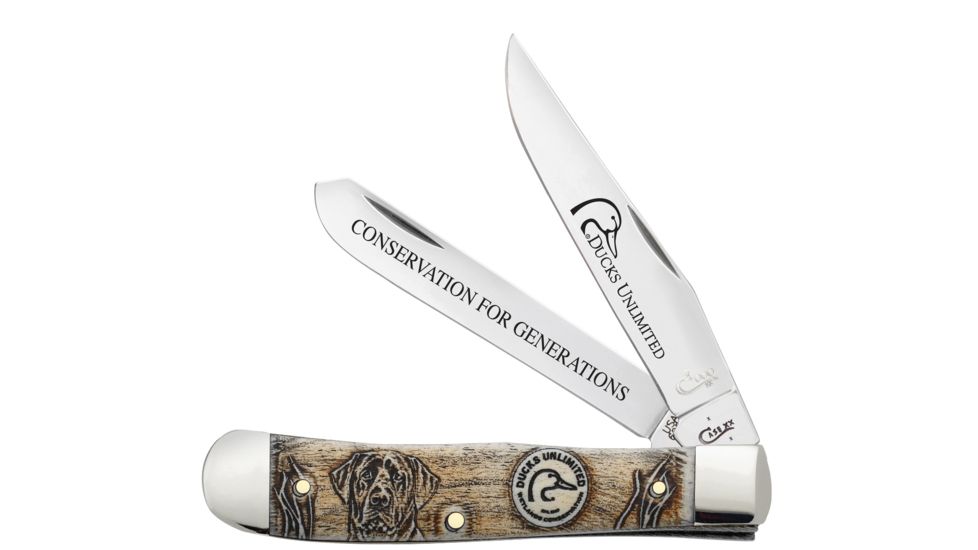 Case Ducks Unlimited Gift Set - Embellished Smooth Natural Bone Trapper Blade, 6254 SS in Jewel Box, 07306