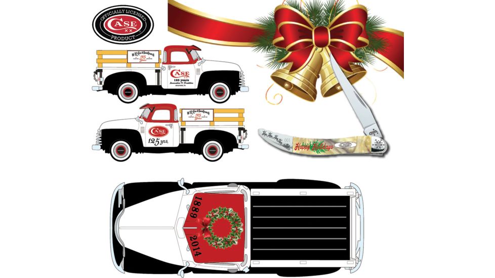 Case Ertl 125th Christmas Toothpick Folding Knife,Stainless Steel,Standard Edge,Mirror Polish,Brown,Synthetic Handle CA18800XMAS