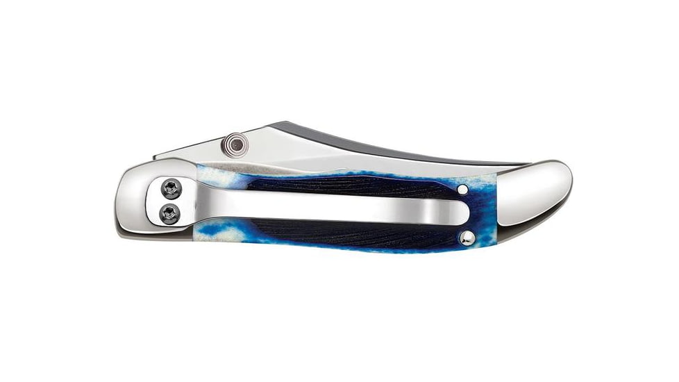 Case Ford Kickstart Folding Knife, 2.9in Blade, Overall 7in, Tru-Sharp Stainless Steel, Mid-Folding Hunter Clip, Blue Bone, Kickstart Mid-Folding Hunter, 14321