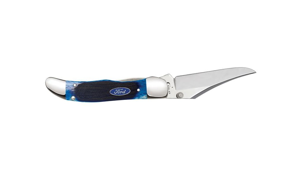 Case Ford Kickstart Folding Knife, 2.9in Blade, Overall 7in, Tru-Sharp Stainless Steel, Mid-Folding Hunter Clip, Blue Bone, Kickstart Mid-Folding Hunter, 14321