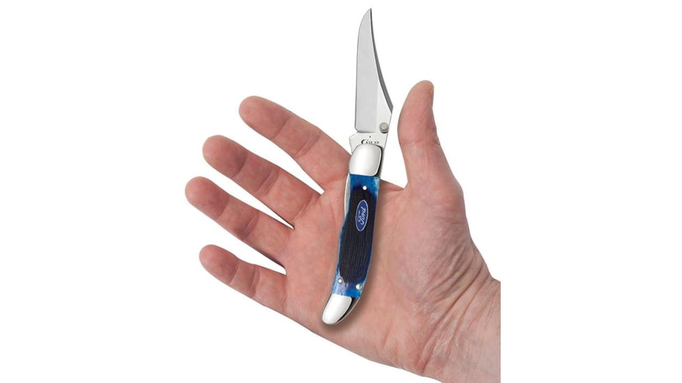 Case Ford Kickstart Folding Knife, 2.9in Blade, Overall 7in, Tru-Sharp Stainless Steel, Mid-Folding Hunter Clip, Blue Bone, Kickstart Mid-Folding Hunter, 14321