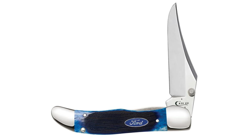 Case Ford Kickstart Folding Knife, 2.9in Blade, Overall 7in, Tru-Sharp Stainless Steel, Mid-Folding Hunter Clip, Blue Bone, Kickstart Mid-Folding Hunter, 14321