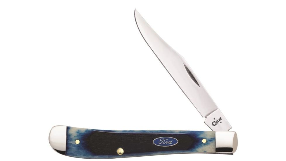 Case Ford Sawcut Blue Bone Slimline Trapper Folding Blade, 61048 SS 14322