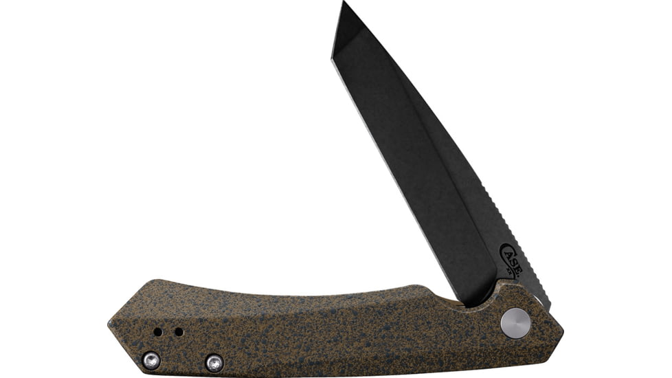 Case Kinzua Folding Knife, 4.75in Closed, S35VN, 3.35in, Black Stonewash Tanto Blade, Dark Brown Speckled Cerakote Aluminum Handle, 64634