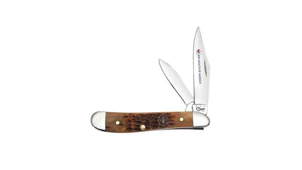 Case Knife BSA Antique Bone Peanut Embellished Clip and Pen Blade 2 7/8 in / 7.3cm closed 18035