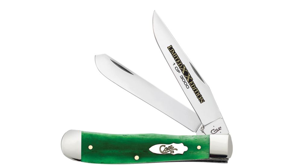Case Limited XX Edition Series XX XXXIV Bright Green Bone Smooth Trapper Blade, 6254 SS, 11761